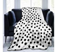 Hdadwy Classic Black and White Polka Dot Blanket,Spots Polka Dots Dotted Dalmation Print Full Blanket,Super Soft Lightweighted Microfiber Fuzzy Flannel Blanket Throw for Bed Couch Sofa 80"x60"