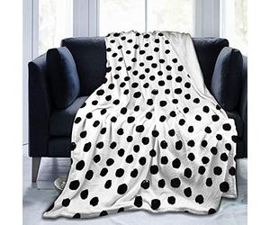 Hdadwy Classic Black and White Polka Dot Blanket,Spots Polka Dots Dotted Dalmation Print Full Blanket,Super Soft Lightweighted Microfiber Fuzzy Flannel Blanket Throw for Bed Couch Sofa 60"x50"