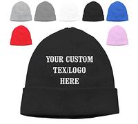 Hdadwy Custom Winter Hat Beanie Personalised Add Your Text Hedging Cap Skull Cap Knitted Hat Slouchy Knit Cuffed Hat Unisex, M
