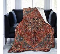 Hdadwy Emliyma Bidjar Antique Kurdish North West Persian Rug Blanket,Tribal Vintage Flannel Fleece Blanket For Kids Teens Adults,Soft Cozy Warm Fuzzy Throws Blanket For Bed,Couch,Chair 60"x50"