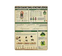 Hdadwy Irish Dancing Knowledge Poster Metal Tin Sign Art Wall Plaque Decor Vintage Retro Sign Iron Painting Aluminum Sign for Home Decor Bar Shop Men Cave Outdoor Garage Indoor 16"x12"