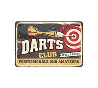 Hdadwy Metal Tin Sign Darts Club Vintage Tin Poster Metal Sign Wall Decoration Country Kitchen Home Garage Decor 8"x12"