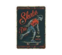 Hdadwy Metal Tin Sign Skateboarding IsA Crime Vintage Tin Poster Metal Sign Wall Decoration Country Kitchen Home Garage Decor 12"x8"