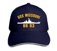 Hdadwy USS Missouri Bb 63 Baseball Caps Adjustable Sandwich Caps Sandwich Caps Navy