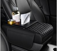 HDAJDWA Car Armrest Cushion for Peugeot 2008 II / 2008 I/2008 DKR/e 2008 P24/A94/A94 Facelift, 5 in 1 PU Leather Centre Console Cover, Multifunctional Car Armrest Protective Cover,C Black