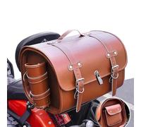 HDAJDWA Motorcycle Tail Bag for Peugeot Vogue 2008-2016, All Weather Waterproof PU Leather Rear Seat Luggage Bag, 33L Large Capacity Storage Motorbike Saddle Bag,B Brown