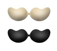 HDAKDDHG 2 Pairs Push Up Invisible Stick on Bra for Women, Breathable Reusable Backless Strapless Self Sticky Adhesive Bra for Wedding Party Evening Dress