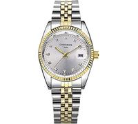 HDAKDDHG Men Watch 24 Hour 3-Hand Easy to Read Time Waterproof 30M Steel Strap Quartz Watch Business Casual Wrist Watches for Men (Gold)