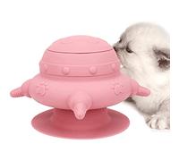 HDAKDDHG Newborn Kitten Puppy Nipple Feeder, Silicone Pet Bionic Self Automatic Feeding Milk Bowl with 4 Pacifiers & sucker,Non Spill Pets Slow Self Feeding Milks Device, for Nursing (Pink)