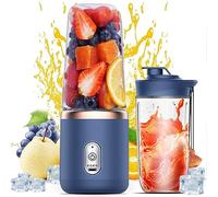 HDAKDDHG Portable Smoothie Maker Blender, USB Rechargeable Personal Mixer, 400ML Fruit Veggie Cup Juicer with 6 Blades and Travel Lid, Portable Mini Blender for Travel Gym Kitchen, BL001