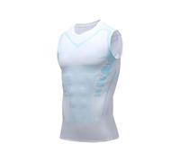 HDAKDDHG Vitaboost Compression Shirt, Sleeveless Athletic Tank Top for Men, Muscle Shaping Shirt, Comfortable & Breathable - L White