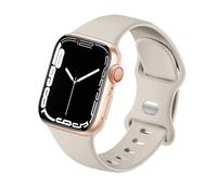 HdanMole Sport Strap Compatible with Apple Watch Straps 40mm 38mm 41mm 42mm 44mm 45mm 46mm, Silicone Strap Replacement for iWatch Bands Series 11 10 9 8 7 6 5 4 SE 3 2 1 Women Men, Starlight