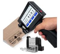 HDaspijh 12.7mm Portable Printers Intelligent Handheld Inkjet Printer, 600DPI Text QR Barcode Logo Image Specific Date Printing Machine, Printing Speed: 30m/min, 4.5" Touch Screen, Chinese/English