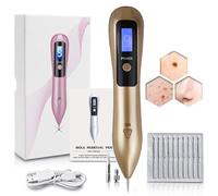 HDaspijh Skin Tag Removal Pen, 9 Level Adjustable Electric Plasma Removal Pen Skin Wart Tag Tattoo Dark Spot Freckle Nevus Removerr, LCD Display and Blue Light, Safely and Painlessly,Gold