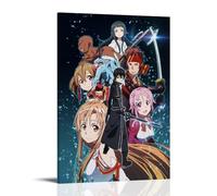 HDASURWORHRHI Sword Art Online Anime Poster Decorative Canvas Wall Vintage Art Room Decoration Printed Poster 12x18inch(30x45cm) Frame-style