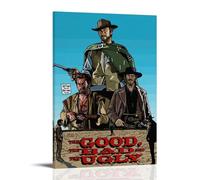 HDASURWORHRHI The Good, The Bad And The Ugly Movie Poster Decorative Canvas Wall Vintage Art Room Decoration Printed Poster 16x24inch(40x60cm) Frame-style
