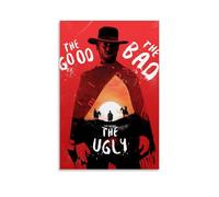 HDASURWORHRHI The Good, The Bad And The Ugly Movie Poster Decorative Canvas Wall Vintage Art Room Decoration Printed Poster 20x30inch(50x75cm) Unframe-style