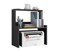 HDBCYUAZ 2-layer printer shelf desktop printer stand office fax machine scanner stand home book storage rack bookshelf 47×25×53cm（black）(Zwart)