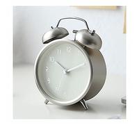 HDBCYUAZ Alarm Clock Bedside Alarm Clock Simple Metal Bell Classic Shuang Ling Super Loud Student Mechanical Desk Mute Big Numbers(A)