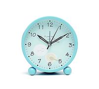 HDBCYUAZ Alarm Clock Children's Electronic Alarm Clock/night Light/blue Simple Alarm/bedside Clock/mute/alarm Clock for Heavy Sleepers，Metal(Blue)