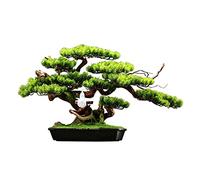 HDBCYUAZ Artificial Bonsai Tree Artificial Bonsai Tree Ceramic Figures Realistic Simulation Wooden Roots and Branches Chinese Zen Potted Plants Living Room and Office