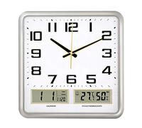 HDBCYUAZ Creative Square Wall Clock LED Digital Time Temperature Display Mute Multi-function Night Light Function(C)