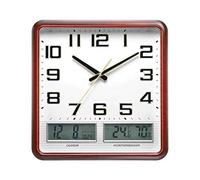 HDBCYUAZ Creative Square Wall Clock LED Digital Time Temperature Display Mute Multi-function Night Light Function(D)