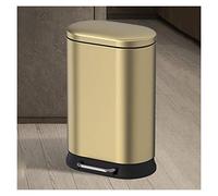 HDBCYUAZ Creative Trash Can with Lid Household Pedal Stainless Steel Garbage Can Large Capacity Pedal Garbage Bin, 5.2 Gallons/7.9 Gallons Indoor trash can(Gold-30L)