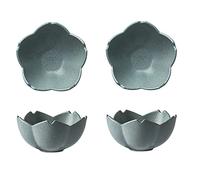 HDBCYUAZ Dipping Bowls 2Pack Sauce Dish Set Flower Shape Ceramic Appetizer Plates Dipping Bowls Mini Condiment Porelain Suacer Bowl Soy Sauce Vinegar Snack Seasoning Salad Olive Oil Sauce Dish(B)