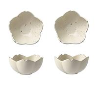 HDBCYUAZ Dipping Bowls 2Pack Sauce Dish Set Flower Shape Ceramic Appetizer Plates Dipping Bowls Mini Condiment Porelain Suacer Bowl Soy Sauce Vinegar Snack Seasoning Salad Olive Oil Sauce Dish(A)