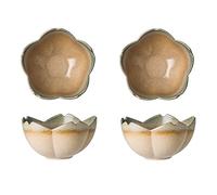 HDBCYUAZ Dipping Bowls 2Pack Sauce Dish Set Flower Shape Ceramic Appetizer Plates Dipping Bowls Mini Condiment Porelain Suacer Bowl Soy Sauce Vinegar Snack Seasoning Salad Olive Oil Sauce Dish(C)