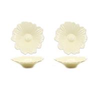 HDBCYUAZ Dipping Bowls 2Pack Sauce Dish Set Flower Shape Ceramic Dipping Bowls Appetizer Plates Mini Condiment Sauce Dishes Soy Sauce Vinegar Snack Seasoning Sauce Dish(B)