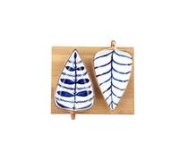 HDBCYUAZ Dipping Bowls Ceramic Dipping Dishes with Tray Japanese Style Leaf Shape Soy Sauce Dishes for Snack Vinegar Ketchup BBQ Seasoning and Serving Set (2 Pack) Sauce Dish(B)