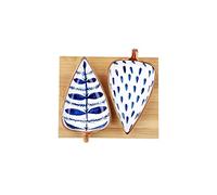 HDBCYUAZ Dipping Bowls Ceramic Dipping Dishes with Tray Japanese Style Leaf Shape Soy Sauce Dishes for Snack Vinegar Ketchup BBQ Seasoning and Serving Set (2 Pack) Sauce Dish(A)