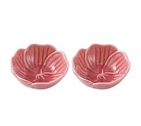 HDBCYUAZ Dipping Bowls Ceramic Soy Dipping Dish Rose Multipurpose Porcelain Sauce Dish Mini Condiment Dish Sushi Soy Dipping Bowls Japanese Style Set of 2 Sauce Dish(B)