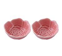 HDBCYUAZ Dipping Bowls Ceramic Soy Dipping Dish Rose Multipurpose Porcelain Sauce Dish Mini Condiment Dish Sushi Soy Dipping Bowls Japanese Style Set of 2 Sauce Dish(C)