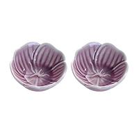 HDBCYUAZ Dipping Bowls Ceramic Soy Dipping Dish Rose Multipurpose Porcelain Sauce Dish Mini Condiment Dish Sushi Soy Dipping Bowls Japanese Style Set of 2 Sauce Dish(D)