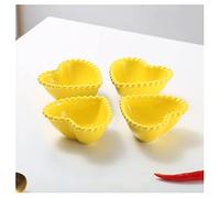 HDBCYUAZ Dipping Bowls Heart Shape Ceramic Sauce Dish Set of 4 Mini Seasoning Dish Condiment Dishes Sushi Soy Dipping Bowl Serving Dishes Love Porcelain Small Saucer Set Sauce Dish(C)