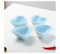 HDBCYUAZ Dipping Bowls Heart Shape Ceramic Sauce Dish Set of 4 Mini Seasoning Dish Condiment Dishes Sushi Soy Dipping Bowl Serving Dishes Love Porcelain Small Saucer Set Sauce Dish(B)