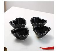 HDBCYUAZ Dipping Bowls Heart Shape Ceramic Sauce Dish Set of 4 Mini Seasoning Dish Condiment Dishes Sushi Soy Dipping Bowl Serving Dishes Love Porcelain Small Saucer Set Sauce Dish(A)