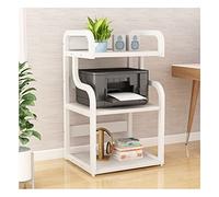HDBCYUAZ Floor-standing Printer Stand Metal Frame Non-slip Feet Multi-layer Large-capacity Storage Shelf，for Office Living Room Fax Machine Scanner Rack(Wit)