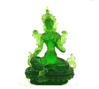 HDBCYUAZ Guan Yin Statue Green Tara Buddha Statue，Guanyin Bodhisattva Incarnate Statue，Modern Art Sculpture ，Home Decoration Feng Shui Statue