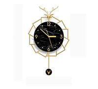 HDBCYUAZ Marble Mirror Dial Living Room Decoration Wall Clock Nordic Light Luxury Modern Large Home Bedroom(M)