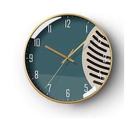 HDBCYUAZ Metal Frame Pointer Round Wall Clock Battery Operation Modern Living Room Does Not Disturb Home Office(B,S)