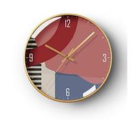 HDBCYUAZ Metal Frame Pointer Round Wall Clock Battery Operation Modern Living Room Does Not Disturb Home Office(A,S)