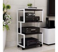 HDBCYUAZ Mobile Multifunction Printer Stand Metal Fixed Frame 4-layer Floor-standing Fax Machine Scanner Shelf Kitchen Cutlery Storage Rack(Wit)