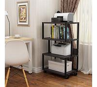 HDBCYUAZ Mobile Multifunction Printer Stand Metal Fixed Frame 4-layer Floor-standing Fax Machine Scanner Shelf Kitchen Cutlery Storage Rack(Zwart)