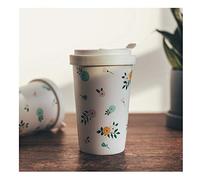 HDBCYUAZ Mug with Lid,Ceramic Cup,Milk Tea Jumbo Mugs Coffee,Office and Home Uses, Makes a Great Gift,White 15.3oz