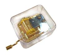 HDBCYUAZ Music Box Transparent Square Music Box Hand Crank Bell Wedding Happy Birthday Mom Dad Gift Christmas(You are my sunshine)