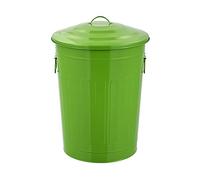 HDBCYUAZ Outdoor/Indoor Round Trash Can Metal Uncovered Classification Garbage Bin 16.9 Gallon Commercial Waste Bin with Lid, 6 Colors Indoor trash can(Green)